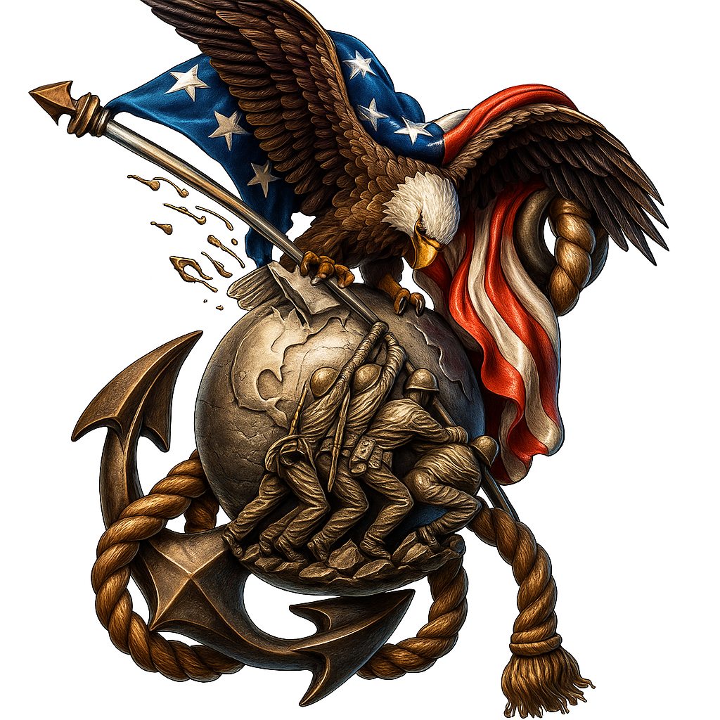 USMC Eagle Globe and Anchor Raising Flag on Iwo Jima Resin Cast Bolt Action Pen Blank� License #367-23