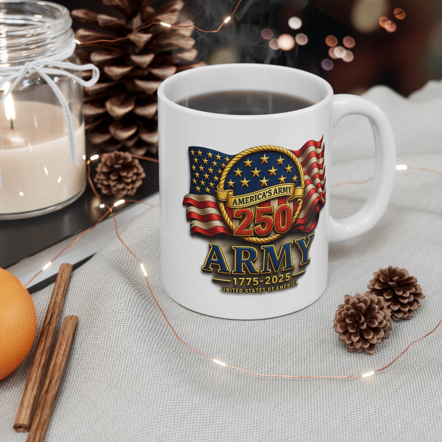 Army 250th Anniversary 11oz Mug — 'America's Army 1775–2025' Commemorative Coffee Cup