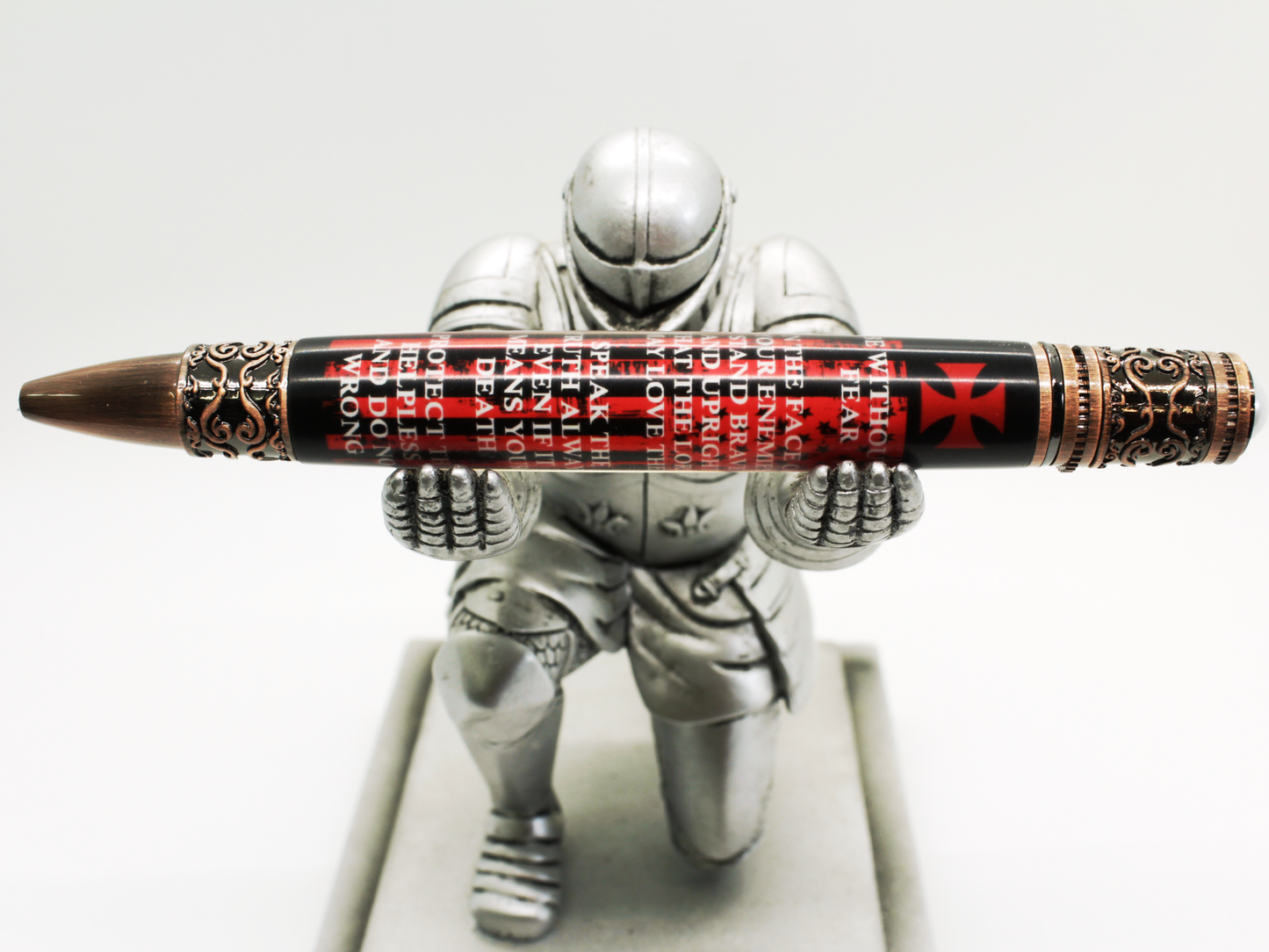 Templar Knight Pen Blank Christian Warrior Creed Cast Tube In - Great Father's Day Gift