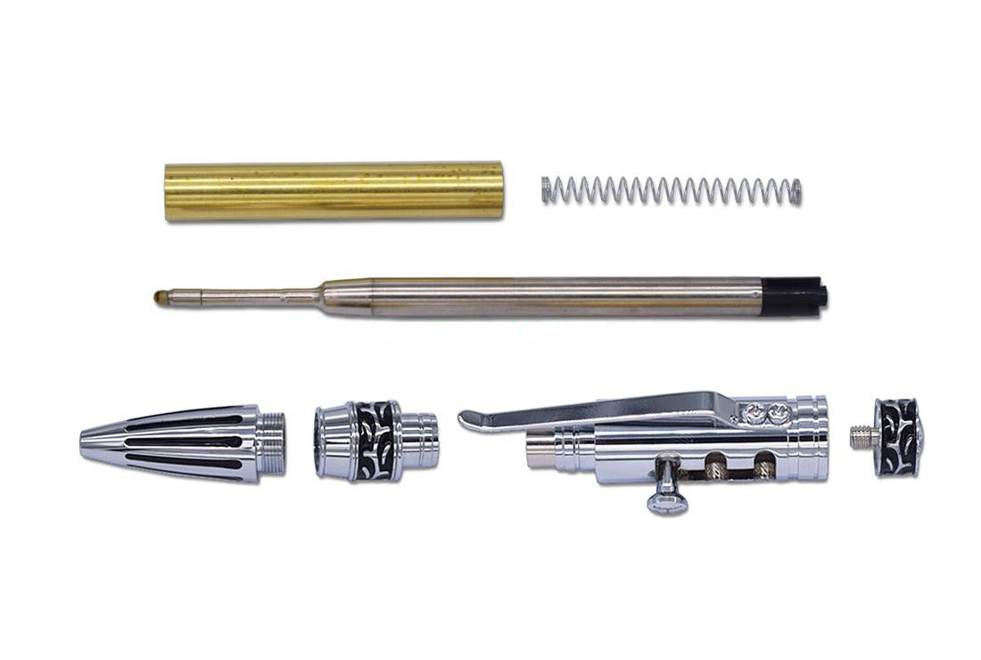 Stick Shift Action Ballpoint Pen Kit Chrome with Reverse