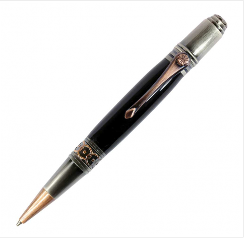 Steampunk - GenX - Art Deco Pen Kit - Antique Rose Copper & Gunmetal (ARCP Clip)