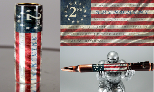 Custom Pen Blank Betsy Ross Grunge Flag - 2nd Amendment Text Cast Tube In for Popular Bullet Pen Kit Bundle
