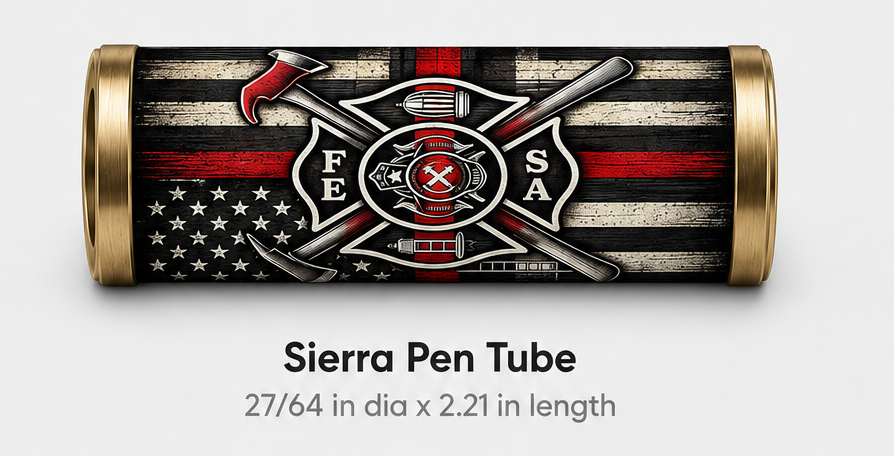 Firefighter Tribute Pen Blank & Personalized Pen Box Bundle