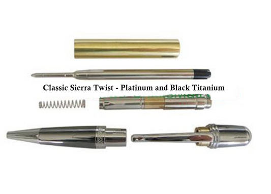 Classic Ballpoint Twist Pen Kit - Platinum-Black Titanium