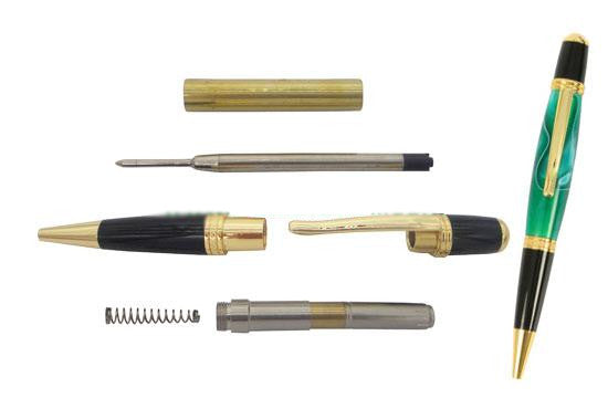 Classic Ballpoint Twist Pen Kit - Chrome-Black Chrome