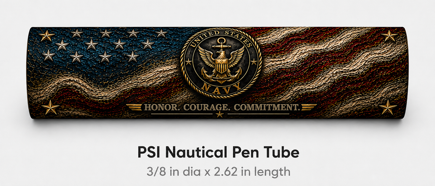 USN Tribute Set – Personalized Navy Pen Box + Choice of Pen Blank