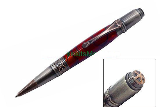 Steampunk - GenX - Art Deco Pen Kit - Antique Rose Copper & Gunmetal (ARCP Clip)