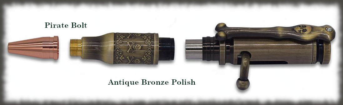 Bolt Action Pirate Pen Kit Bundle with Pirate Resin Cast Blanks