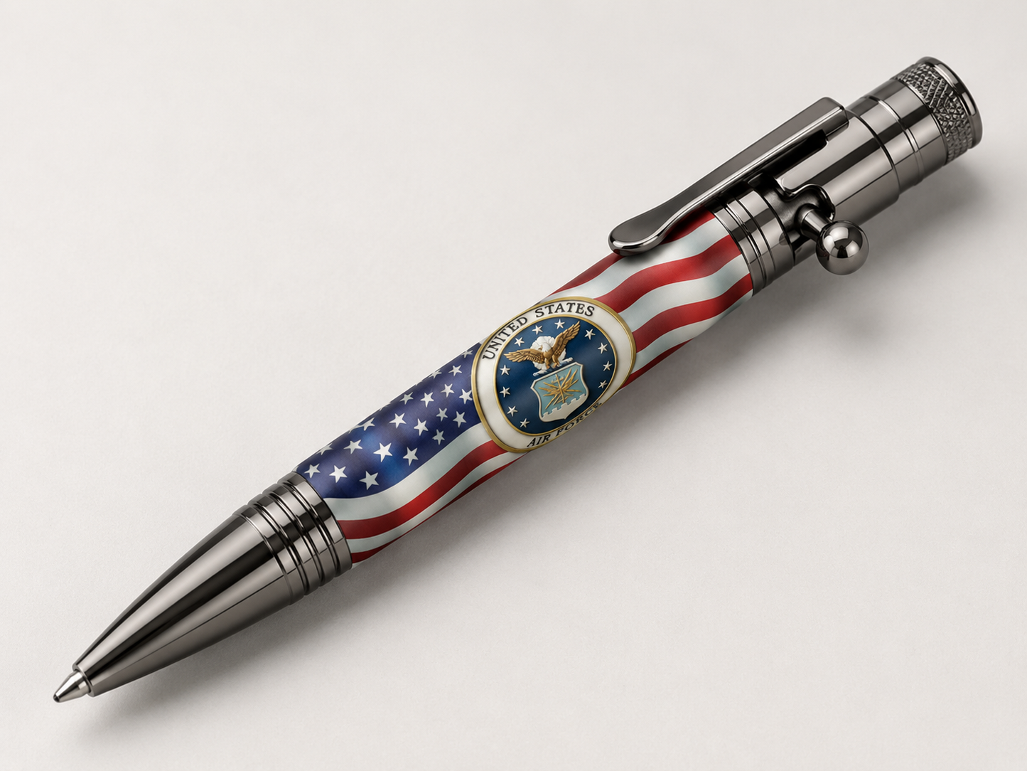 US Air Force Emblem Resin Cast Pen Blank – Licensed Old Glory Patriotic Pen Making Supply