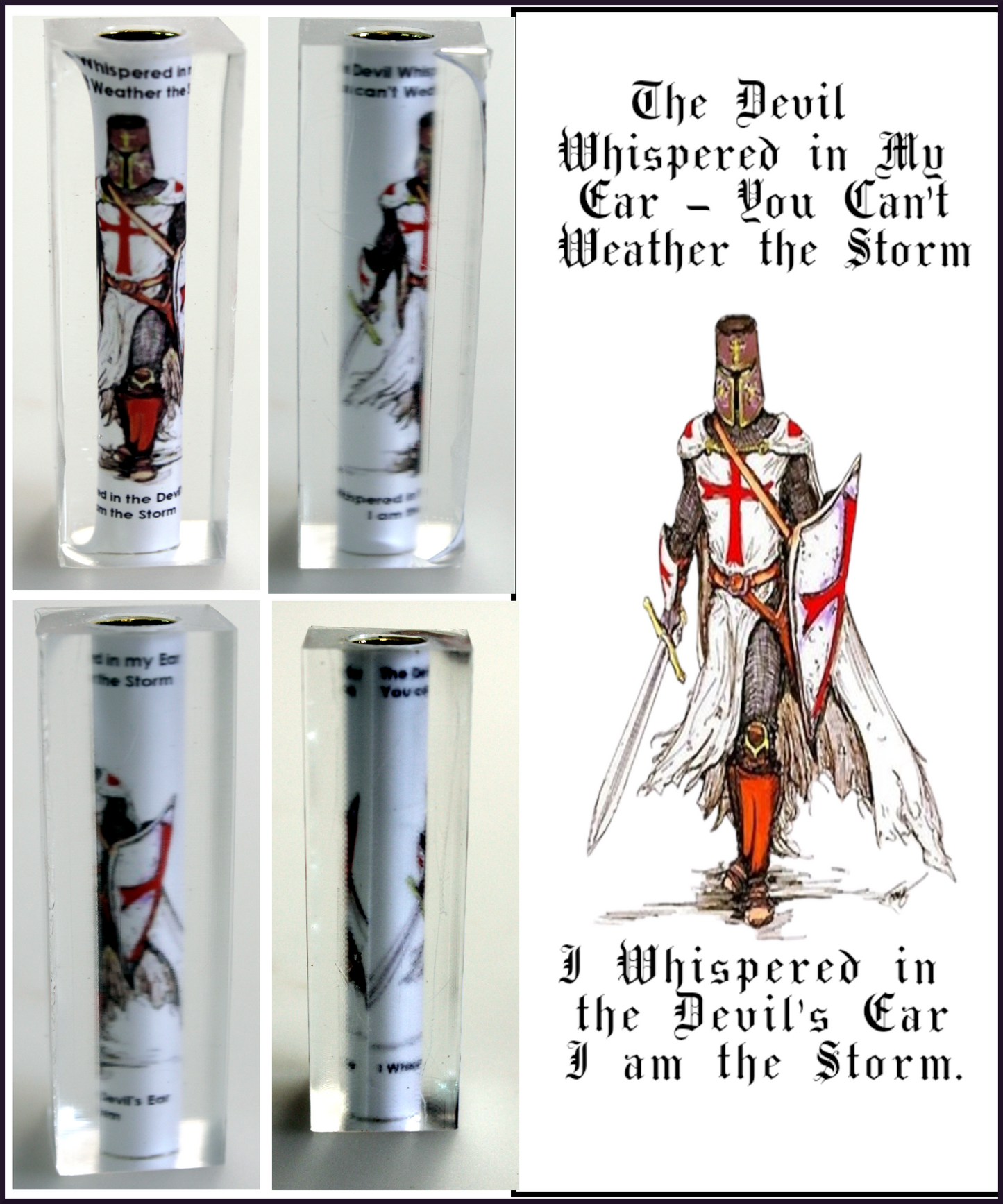 Templar Knight vs The Devil Weathering the Storm Resin Cast Pen Blank