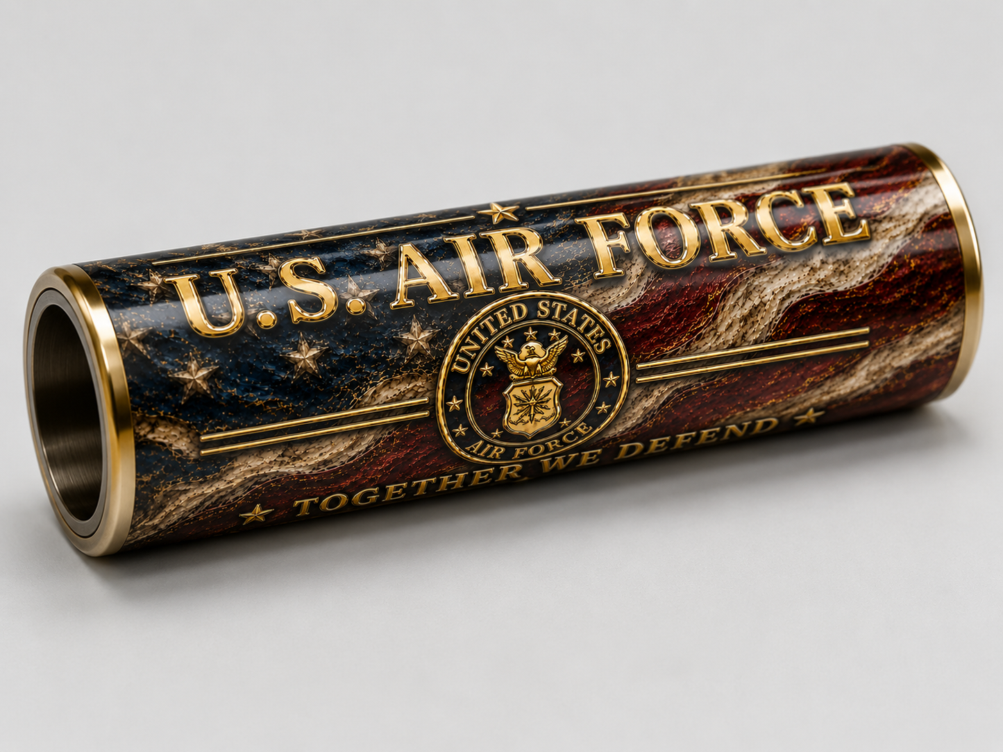 USAF Tribute Pen Blank – United States Air Force “Together We Defend” Patriotic Label Cast Blank