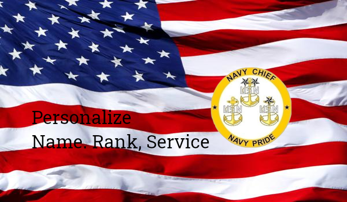 US Navy CPO Emblem - Old Glory Available in 3 Blank Styles - Licensed