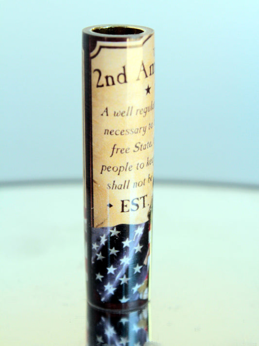 Resin Pen Blank — 2nd Amendment Text with Continental Soldier | Cast Tube for Bolt Action Pen Kit