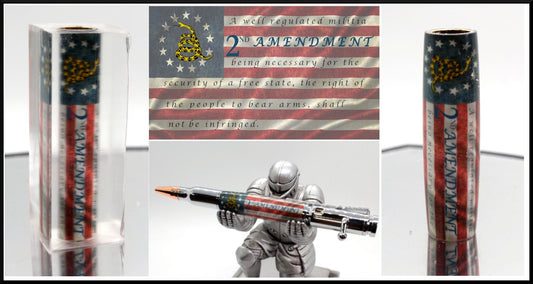 Betsy Ross Grunge Flag Gadsden Snake - 2nd Amendment Text Cast Tube In for Bolt Action Pen Kit Bundle