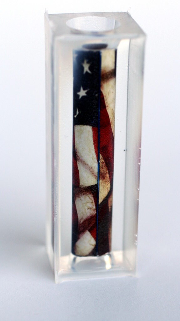 Patriotic Resin Cast In God We Trust over American Flag Classic Sierra Style Twist Pen Blank