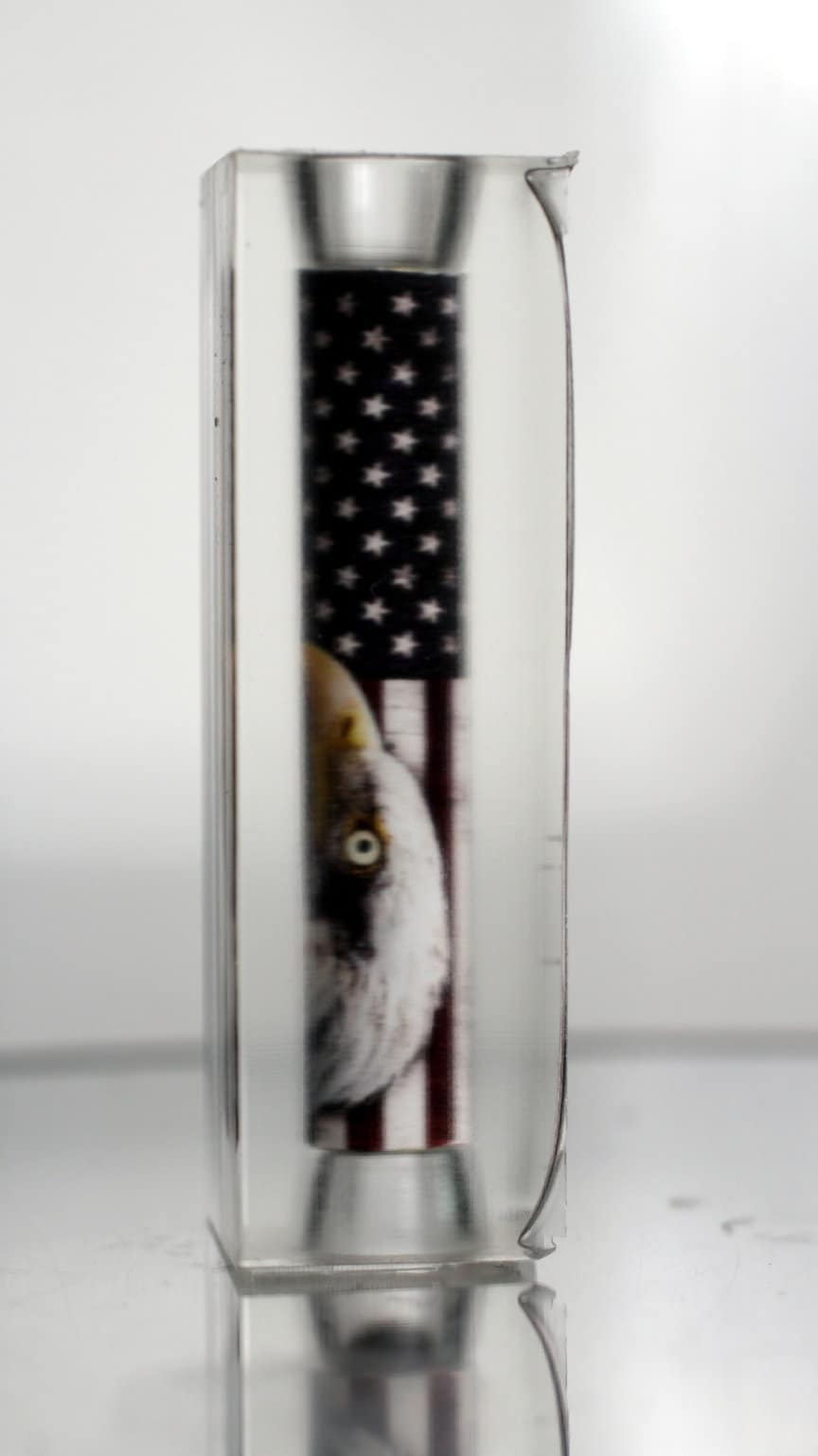 Patriotic Resin Cast Eagle and Historic Docs over American Flag Sierra Style Pen Blank