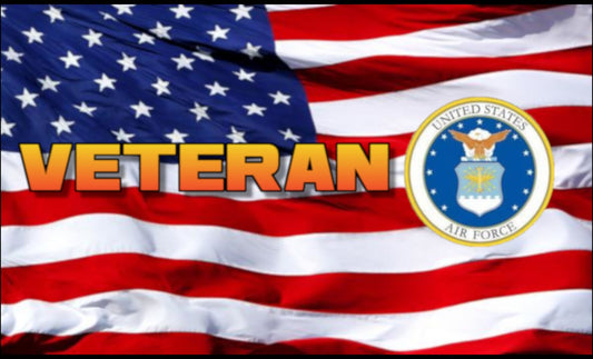 US Air Force Emblem Vet on Old Glory Cast  for Bolt Action Pen Blank - Licensed