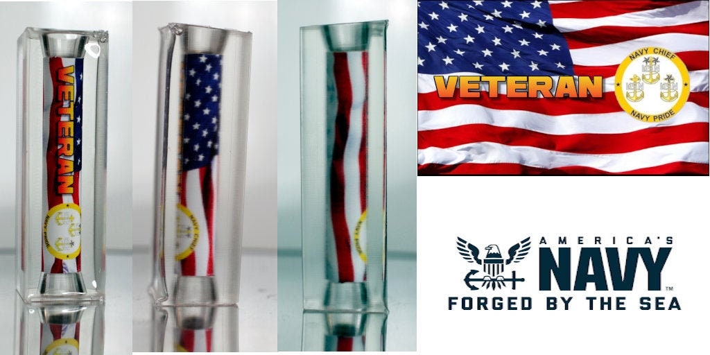 US Navy CPO Emblem - Old Glory Available in 3 Blank Styles - Licensed