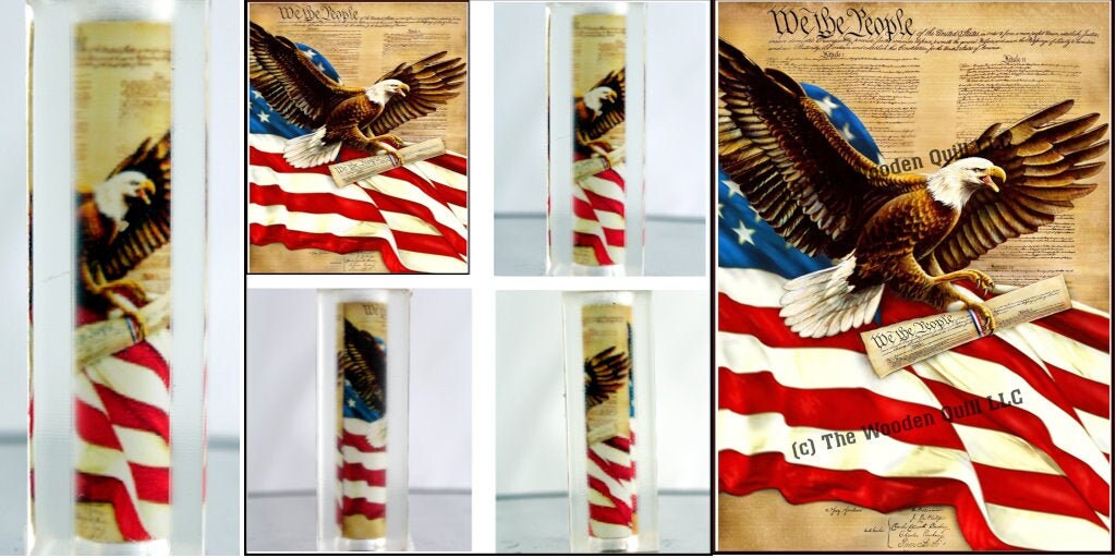 American Flag - Constitution - We The People Resin Cast Pen Blank