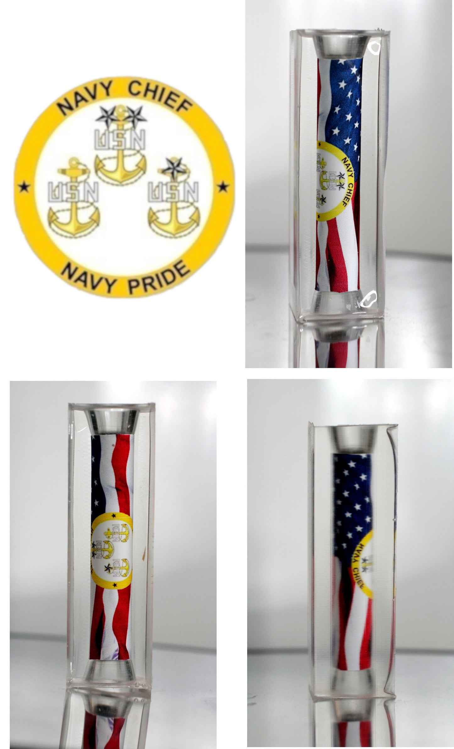 US Navy CPO Emblem - Old Glory Available in 3 Blank Styles - Licensed