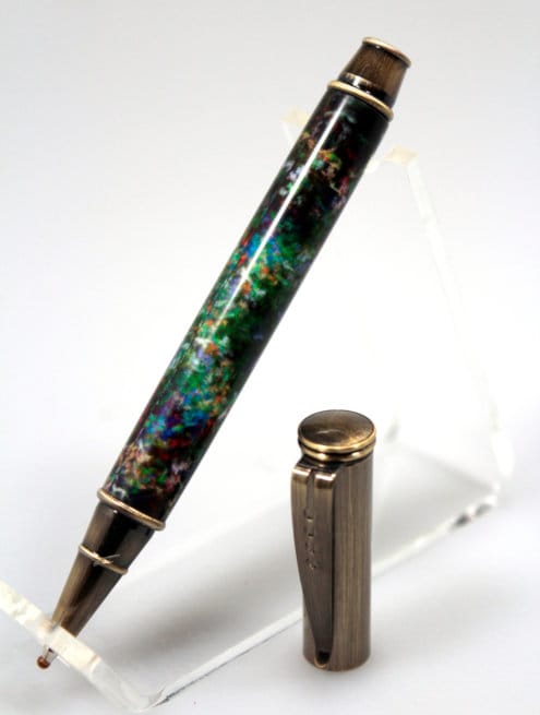 Resin Cast Pen Blank Fractal Flames Pattern Fractal Art for the Editor aka Tiny Giant Pen Kit