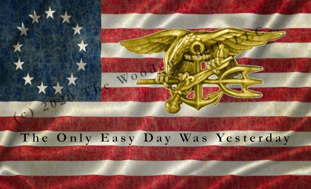 US Navy SEAL Pen Blank - SEAL Insignia - Grunge Flag - Slogan - Licensed