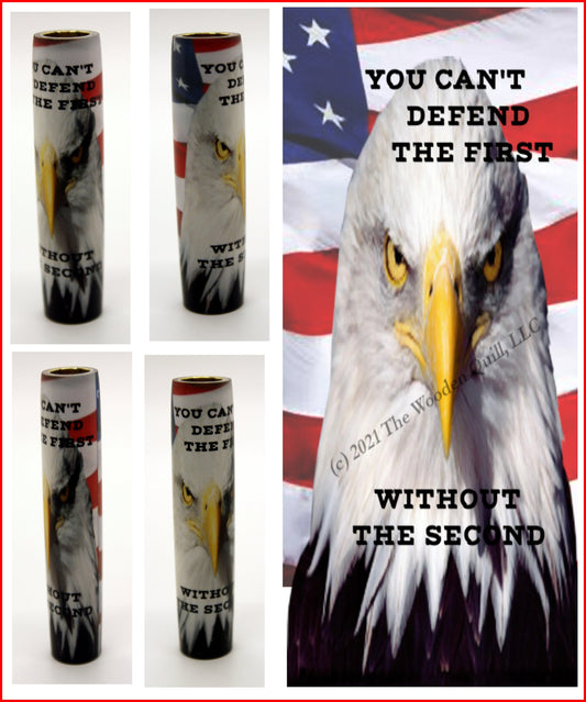 Pen Blank 2nd Amendment Cast Tube In with American Eagle - American Flag