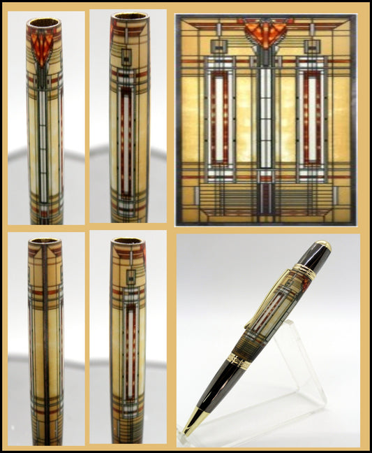 Frank Lloyd Wright Inspired Resin Cast Pen Blank Prairie Theme for the Sierra™ Pen Kit