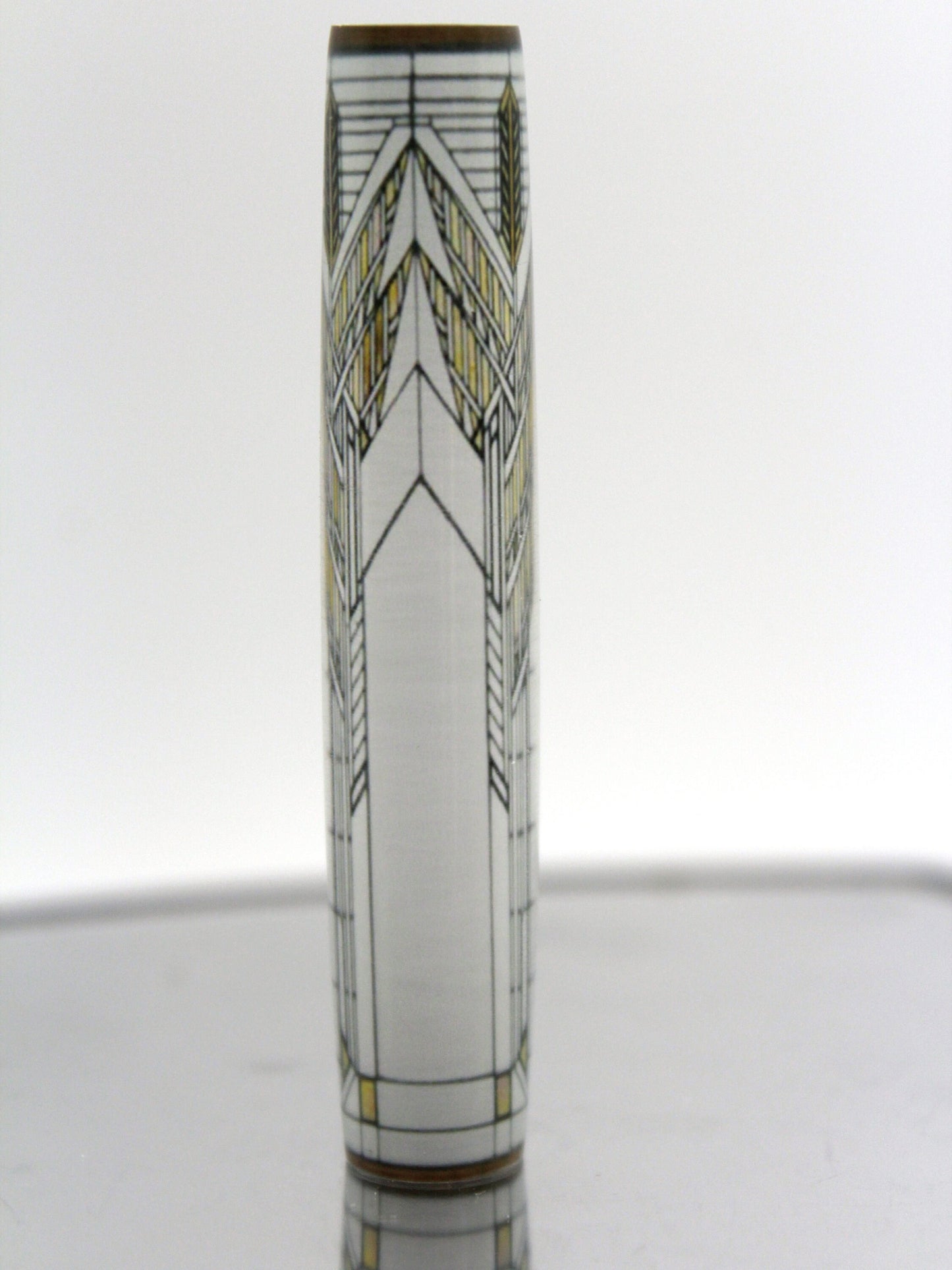 Frank Lloyd Wright Inspired - Sheaves of Wheat Stained Glass Resin Cast Pen Blank - Arts & Craft Style - Mission Style
