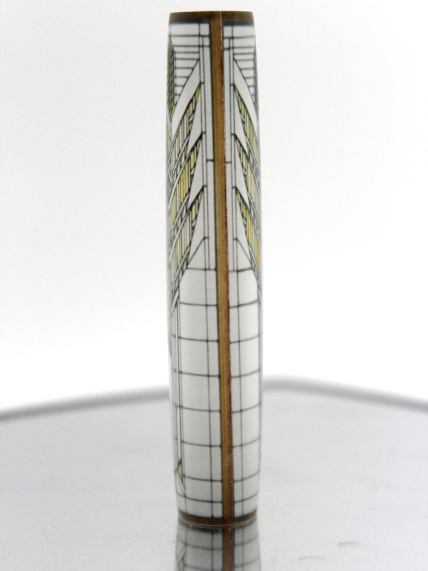 Frank Lloyd Wright Inspired - Sheaves of Wheat Stained Glass Resin Cast Pen Blank - Arts & Craft Style - Mission Style