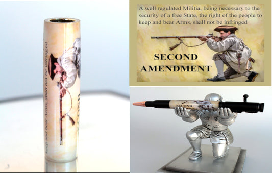 Pen Blank 2nd Amendment Cast Tube In with Kneeling Minuteman
