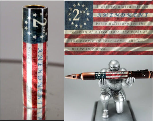 Custom Pen Blank Betsy Ross Grunge Flag - 2nd Amendment Text Cast Tube In for Popular Bullet Pen Kits