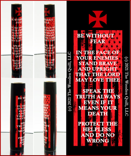 Templar Knight Pen Blank Christian Warrior Creed Cast Tube In - Great Father's Day Gift