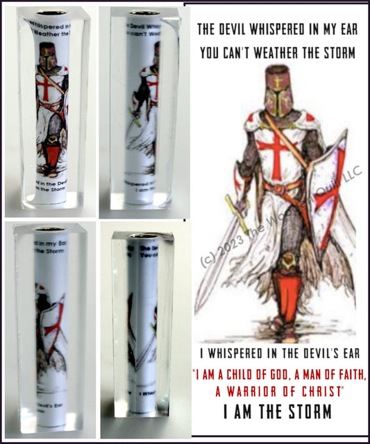 Templar Knight vs The Devil Weathering the Storm Resin Cast Pen Blank
