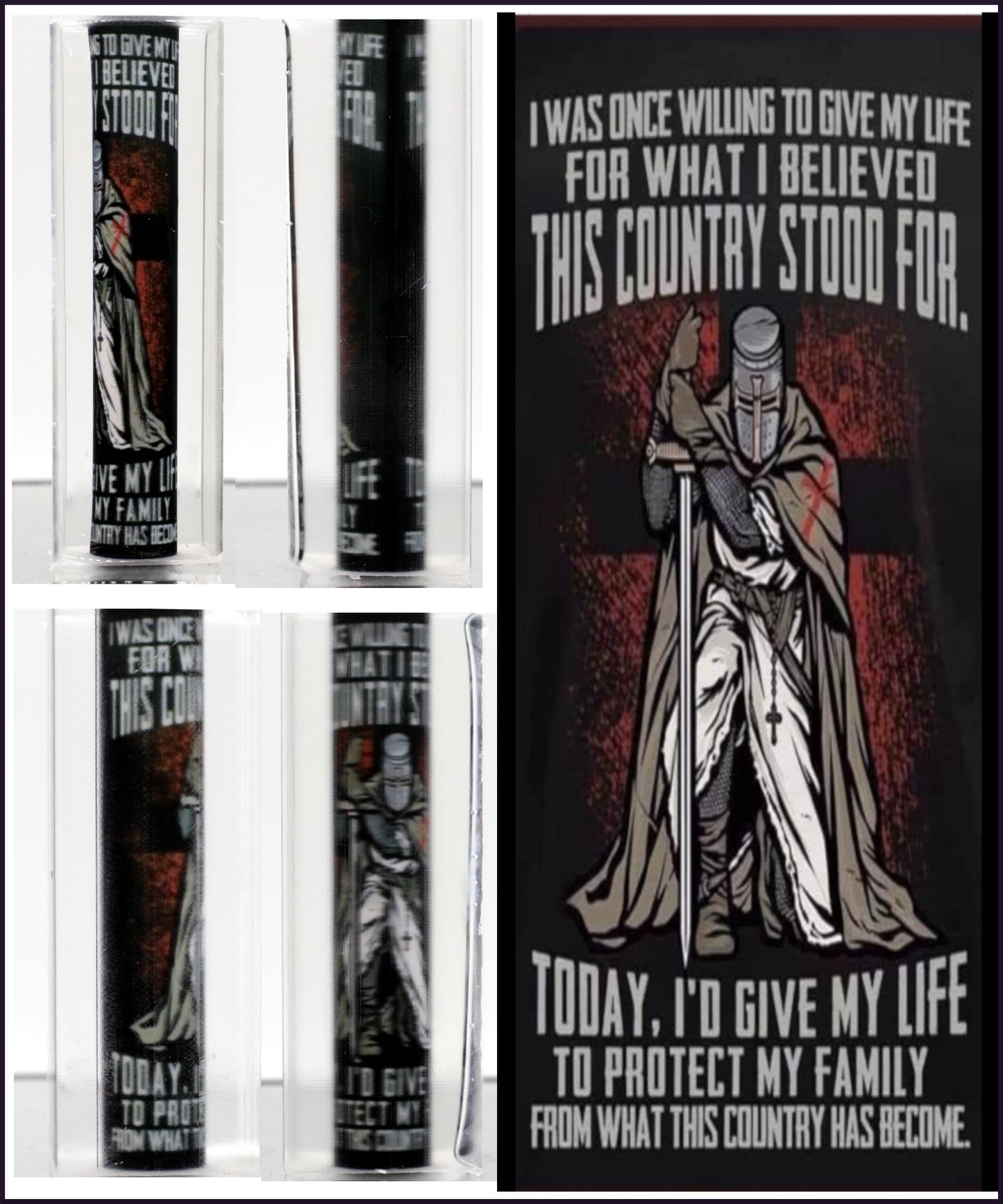 Templar Knight Pen Blank Christian Warrior Protect Family Cast Tube In - Great Gift