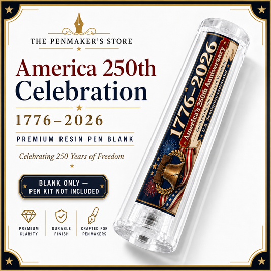 1776–2026 250th Anniversary premium resin pen blank hero card