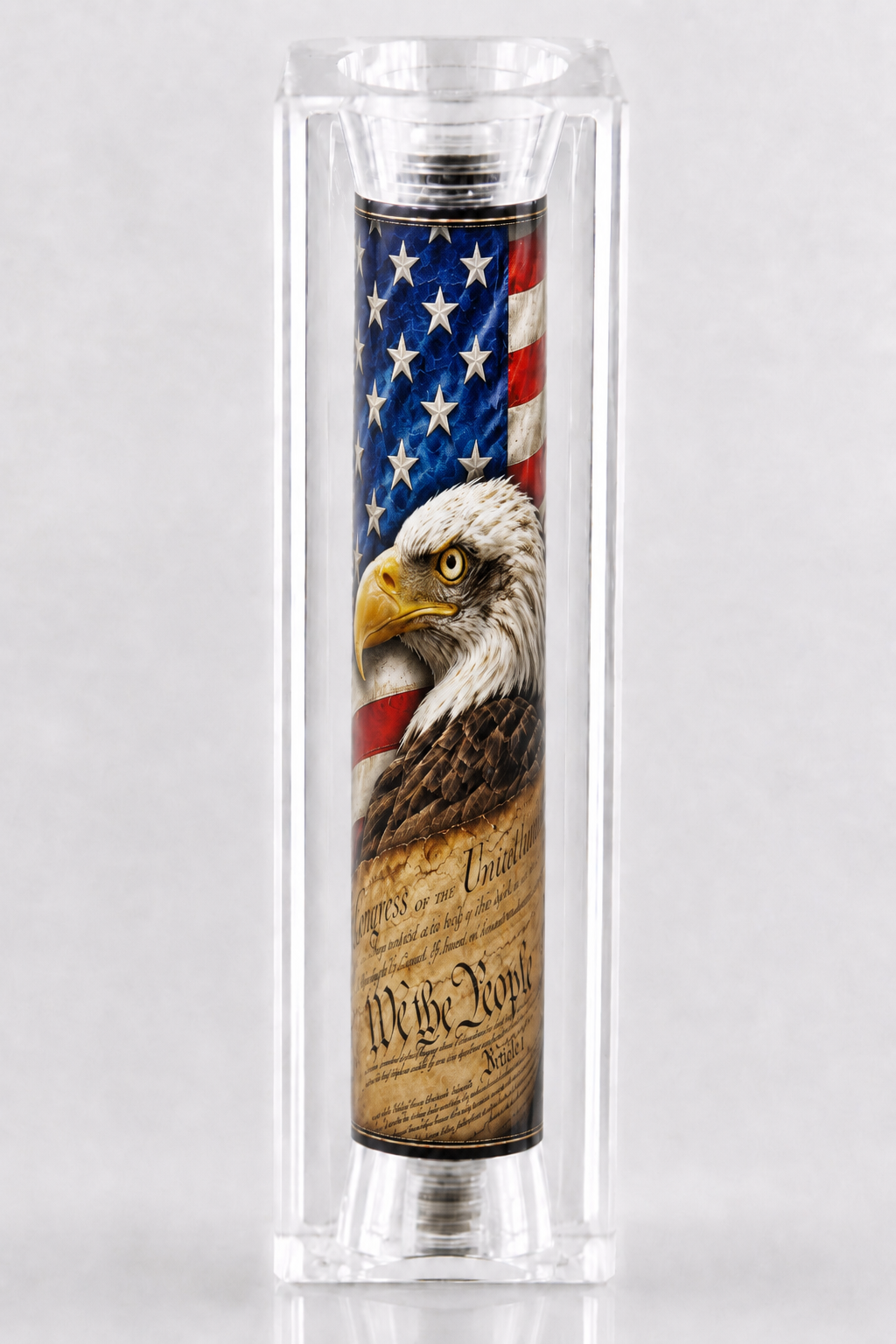American Eagle & Historic Documents Patriotic Resin Pen Blank