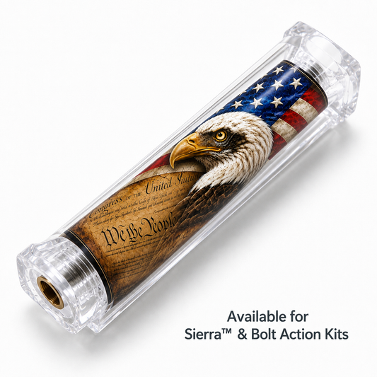 American Eagle & Historic Documents Patriotic Resin Pen Blank