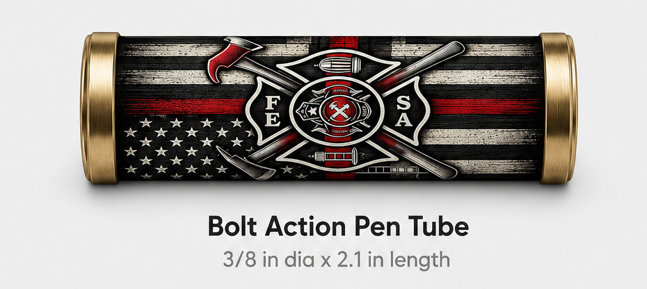 Firefighter Tribute Pen Blank & Personalized Pen Box Bundle