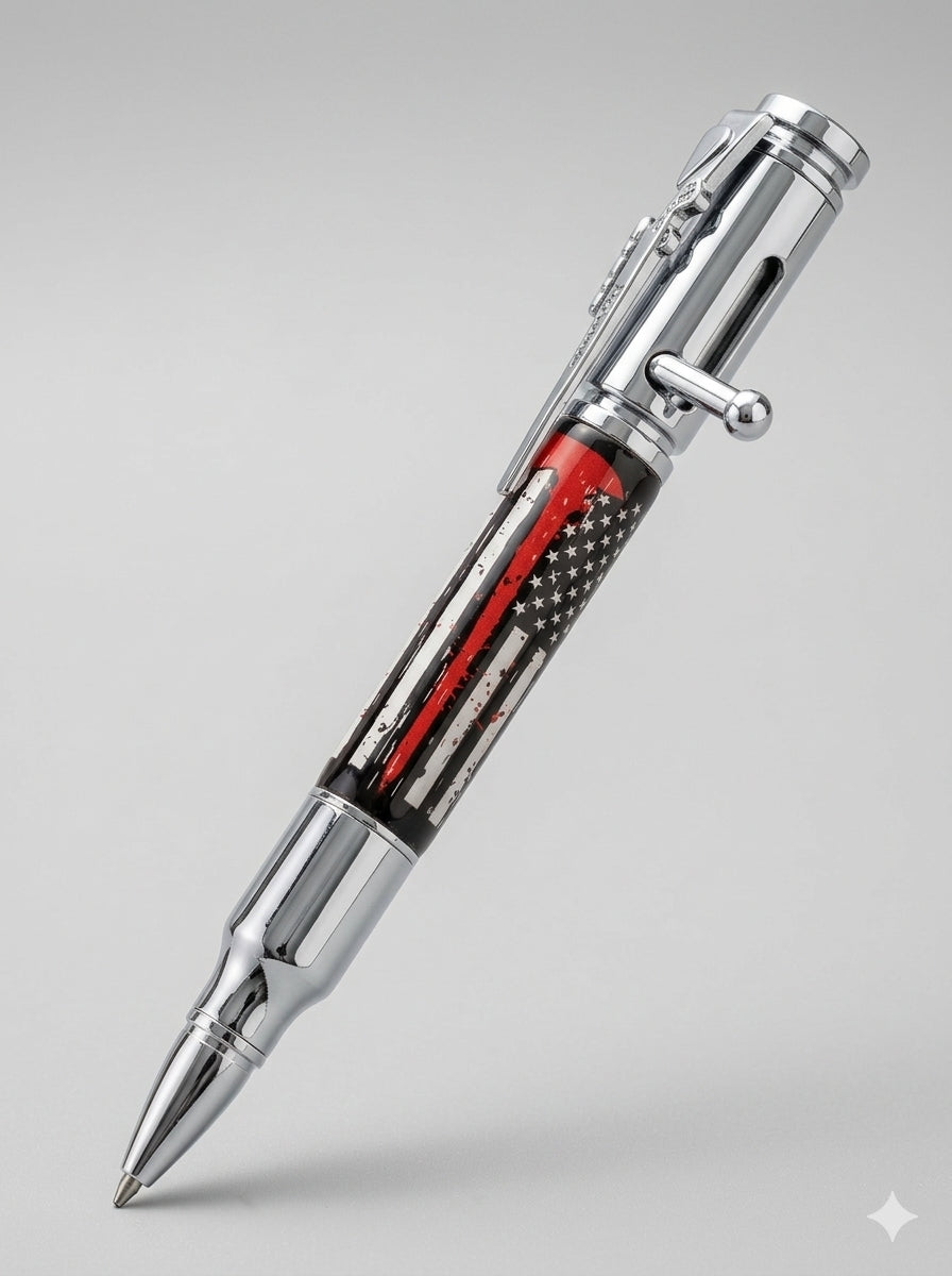Fire Axe Thin Red Line Pen Blank | Bolt Action & Sierra Pen Kits
