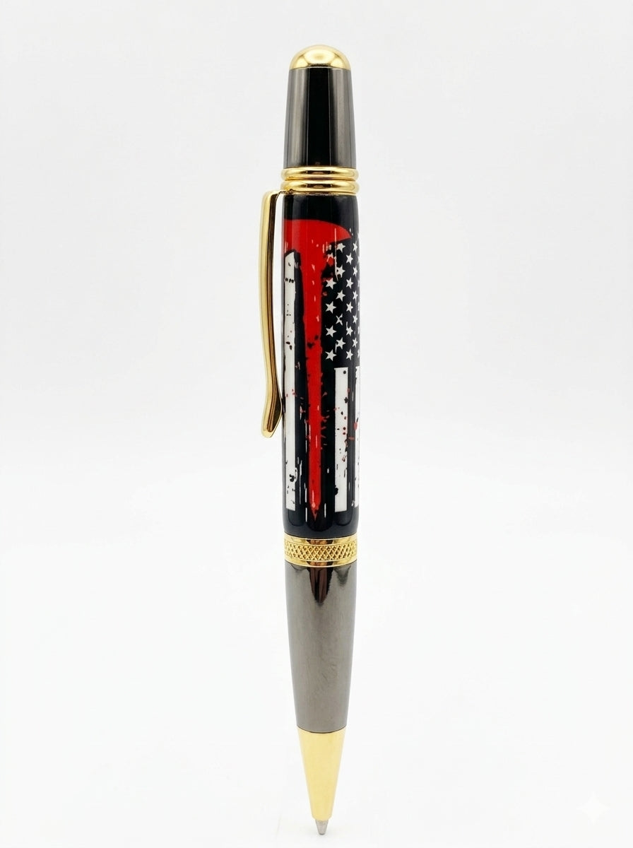 Fire Axe Thin Red Line Pen Blank | Bolt Action & Sierra Pen Kits