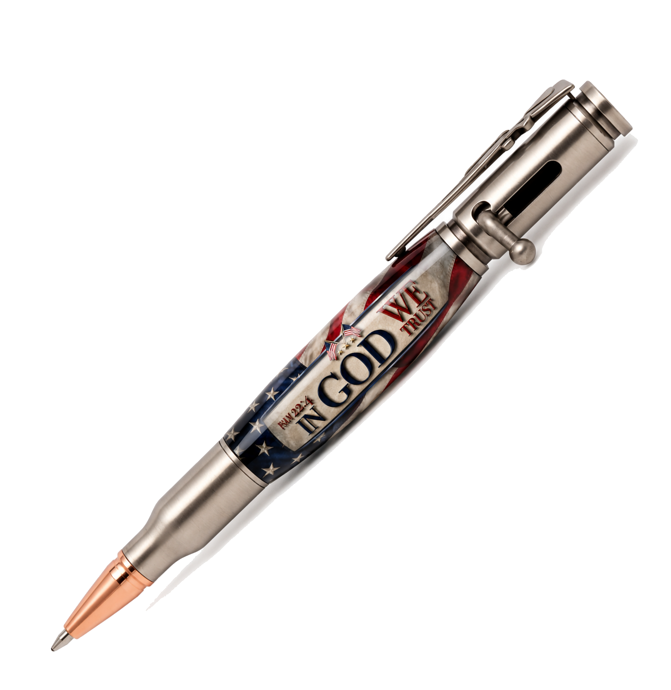 In God We Trust American Flag Resin Pen Blank
