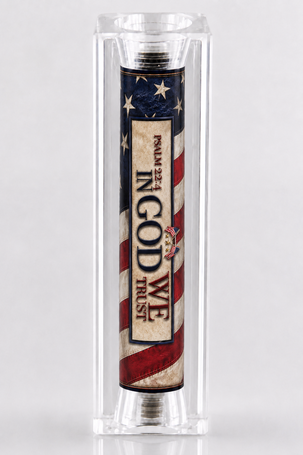 In God We Trust American Flag Resin Pen Blank