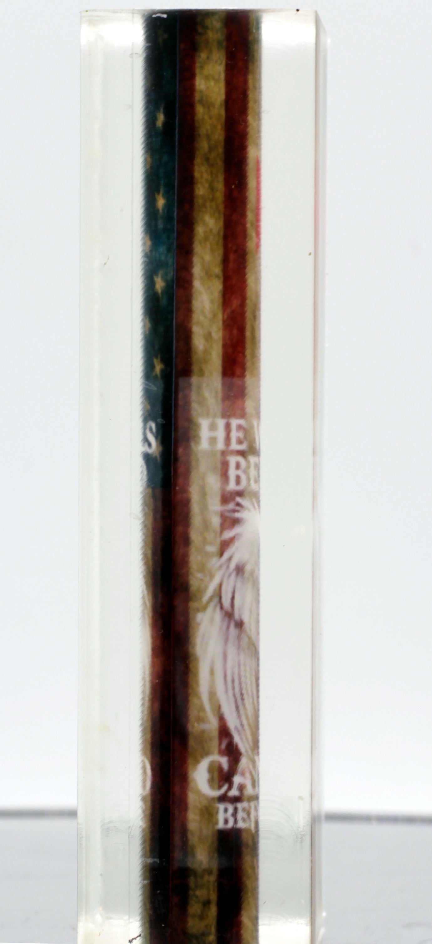 Templar Knight "He Who Kneels Before God" with Grunge US Flag - Resin Cast Pen Blank - Great Gift