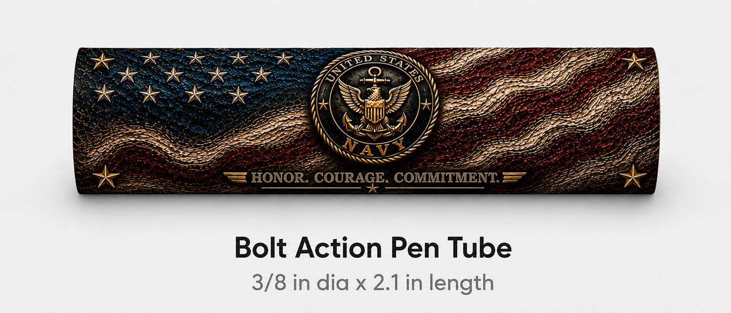 USN Tribute Set – Personalized Navy Pen Box + Choice of Pen Blank