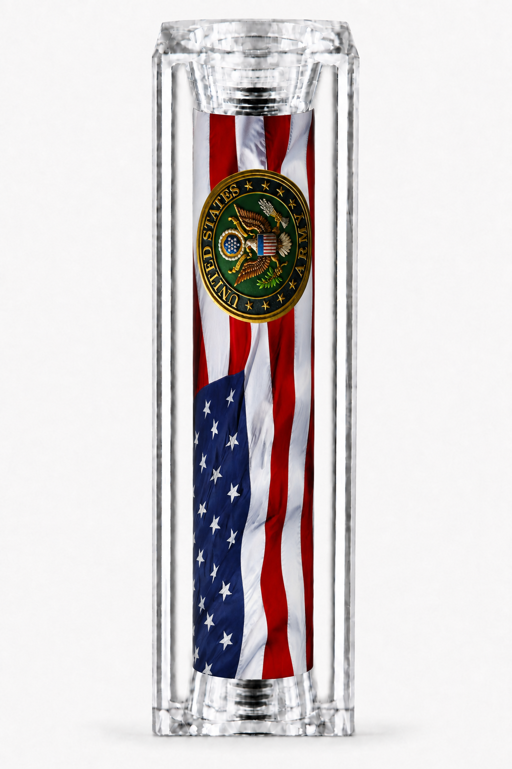 US Army Emblem on Old Glory resin pen blank with American flag artwork