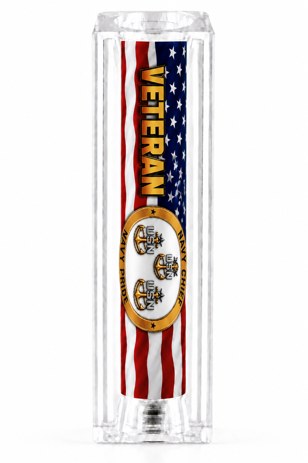 US Navy Chief Petty Officer Veteran Old Glory resin pen blank