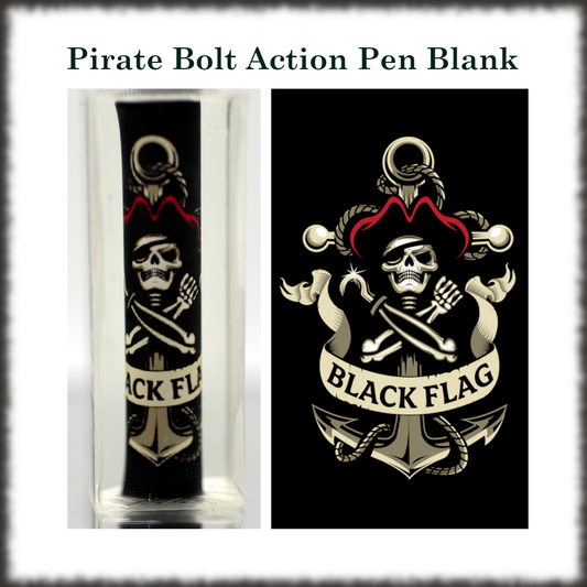 The Black Flag Pirate Themed Resin Cast Pen Blank