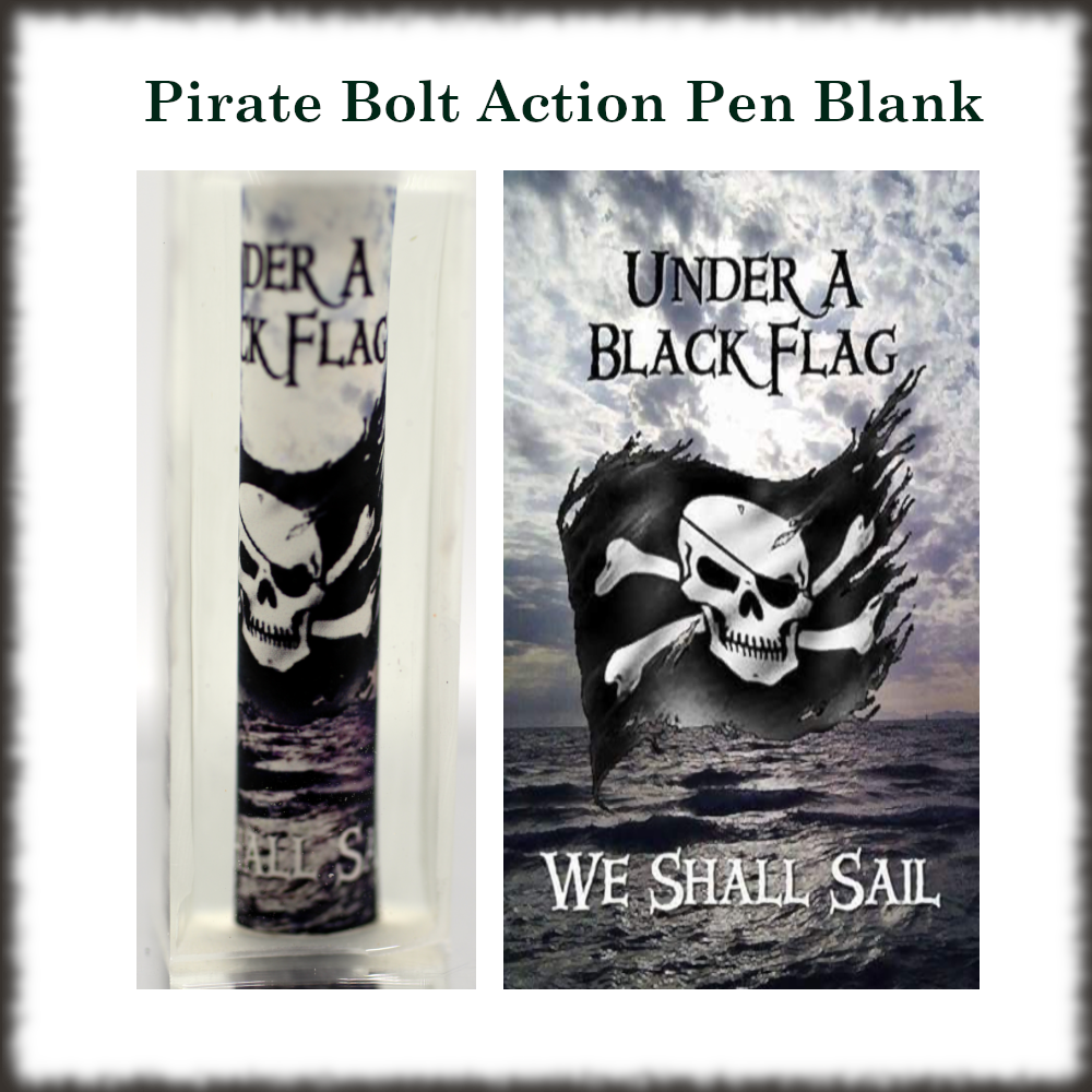 Under A Black Flag We Sail Pirate Themed Resin Cast Pen Blank