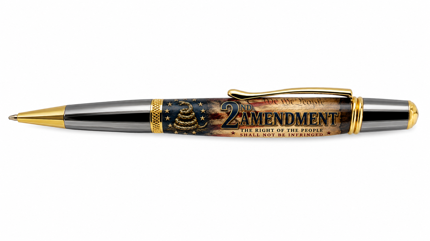 Classic Sierra™  twist pen with Gadsden snake and 2nd Amendment resin barrel